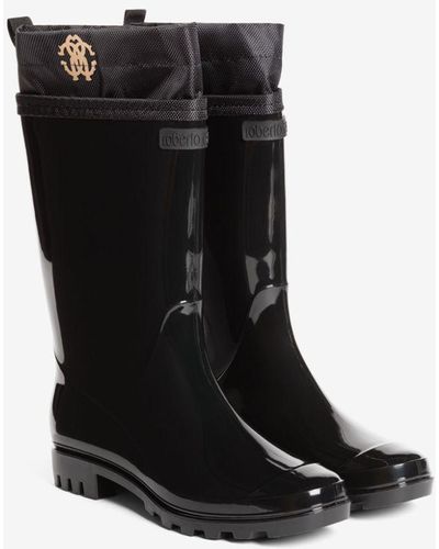 Roberto Cavalli Stiefel mit rc monogramm-print - Schwarz