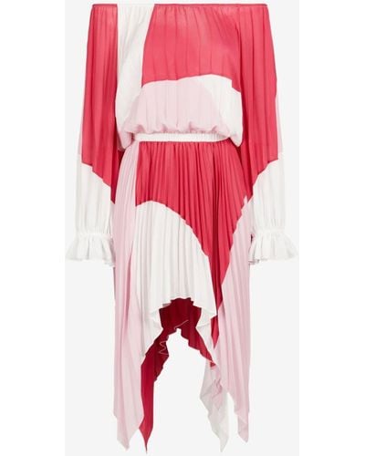 Roberto Cavalli Just Cavalli Abstract-print Pleated Dress - Pink