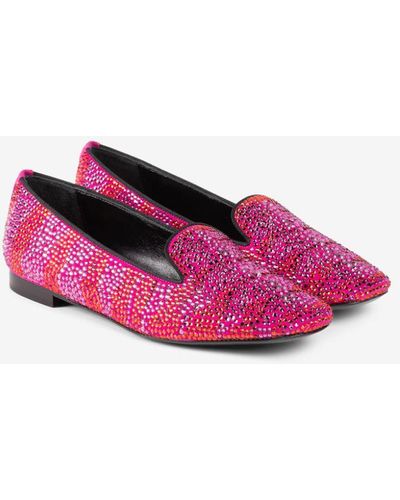Roberto Cavalli Mit kristallen verzierte loafers - Pink