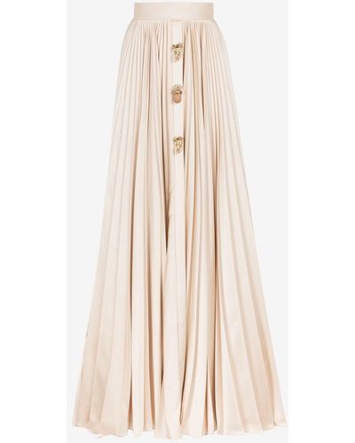 Roberto Cavalli Pleated Maxi Skirt - White