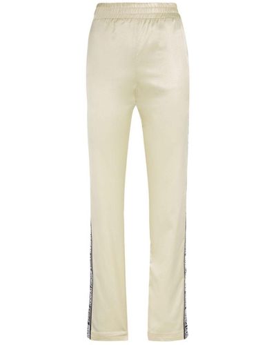 Roberto Cavalli Logo-stripe Track Pants - Natural