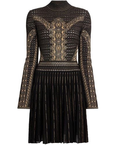 Roberto Cavalli Henna Jacquard Knit Dress - Black