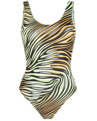 Roberto Cavalli Zebra-print Swimsuit - Green
