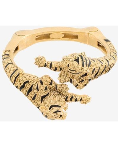 Roberto Cavalli Embellished Snake Bracelet in Metallic