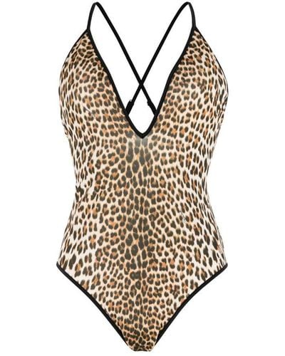 Roberto Cavalli Leopard-print Swimsuit - White