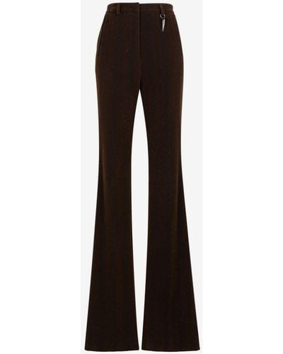 Roberto Cavalli Tiger Tooth Flared Trousers - Black