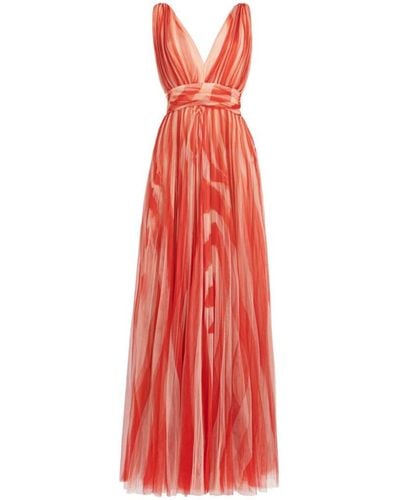 Roberto Cavalli Zebra Avantgarde-print Maxi Dress - Red