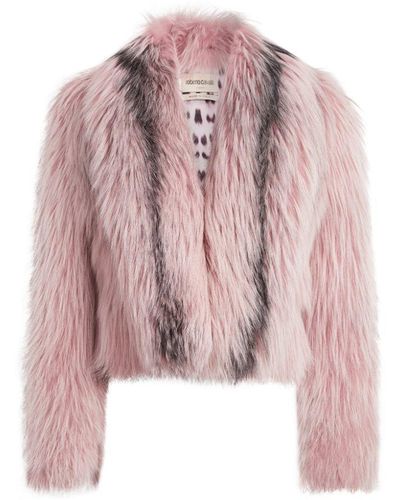 Roberto Cavalli Marbled Fox Fur Bolero Jacket - Pink