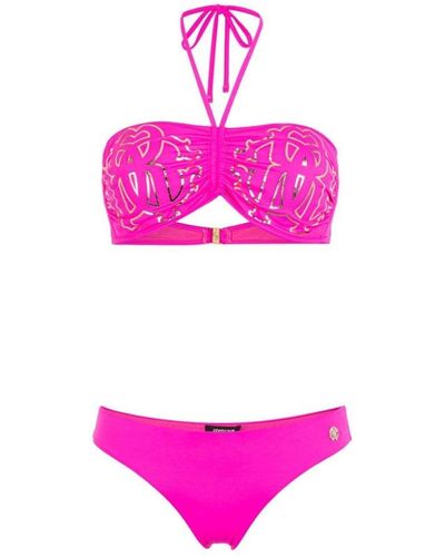 Roberto Cavalli Rc Monogram-print Bikini - Pink
