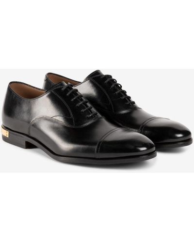 Roberto Cavalli Leather Oxford Shoes - Black