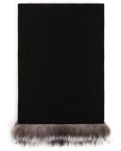 Roberto Cavalli Fox Fur-trimmed Stole - Black