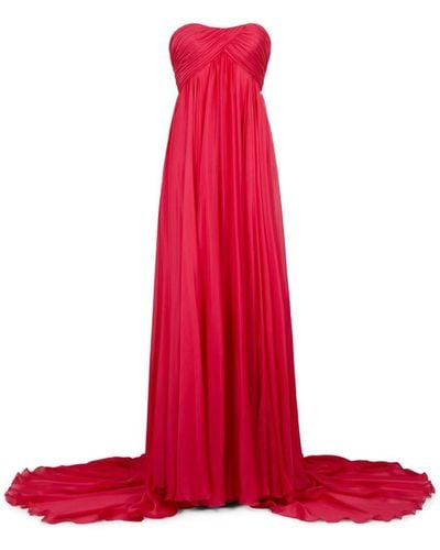 Roberto Cavalli Strapless Silk Maxi Dress - Pink