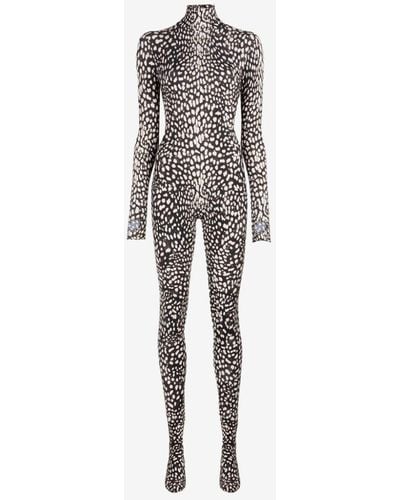Roberto Cavalli Cheetah-print Footed Jumpsuit - Black