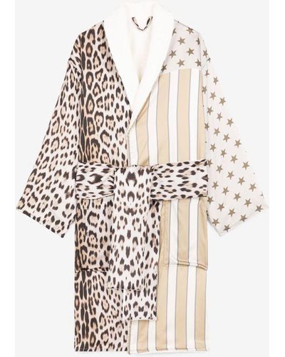 Roberto Cavalli Animal-print Bath Robe - White