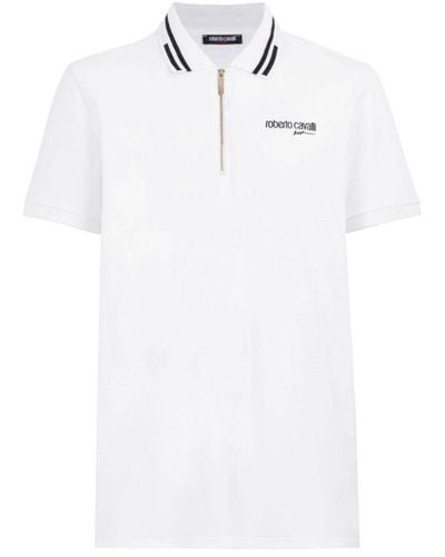 Roberto Cavalli Logo-print Polo Shirt - White