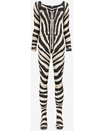 Roberto Cavalli Zebra-print Bodysuit - White