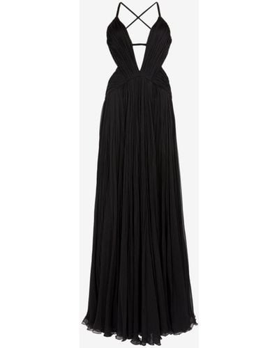 Roberto Cavalli Cut-out Silk Maxi Dress - Black