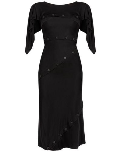 Roberto Cavalli Button-embellished Dress - Black