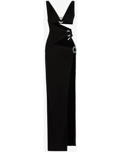 Roberto Cavalli Embellished Cut-out Maxi Dress - Black