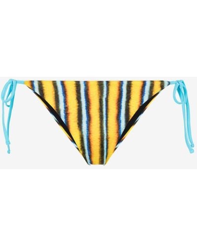 Roberto Cavalli Bikini-slip mit exotischem streifendruck - Blau