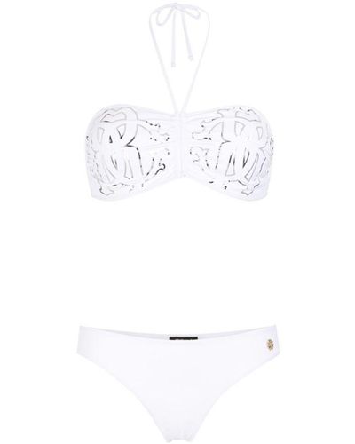 Roberto Cavalli Rc Monogram-print Bikini - White