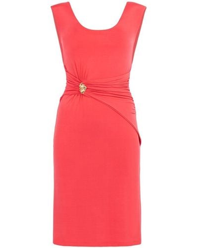 Roberto Cavalli Ruched Dress - Red