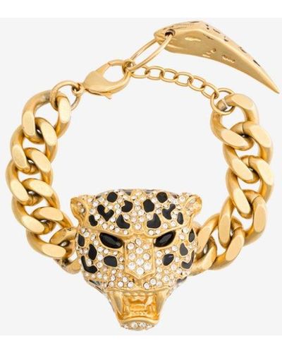 Roberto Cavalli Crystal-embellished Panther Head Bracelet - Metallic