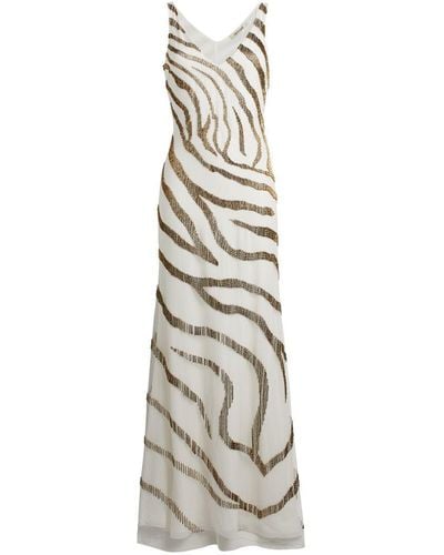 Roberto Cavalli Zebra Bead Embroidered Gown - Multicolour