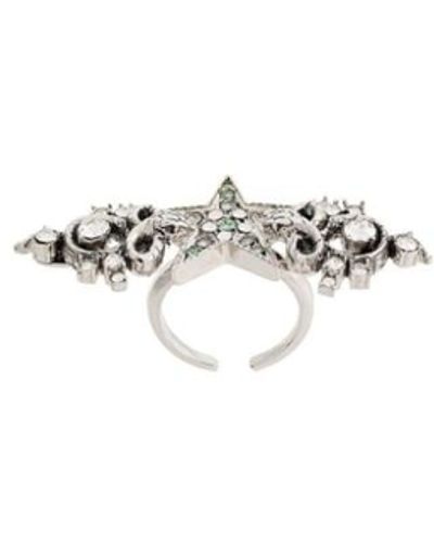 Roberto Cavalli Crystal-embellished Star Ring - Metallic