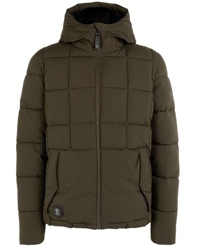 Roberto Cavalli Hooded Quilted Jacket - Green