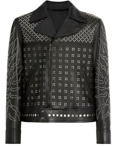 Roberto Cavalli Studded Leather Jacket - Black