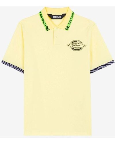 Roberto Cavalli Just cavalli hemd aus baumwolle mit logodruck - Gelb