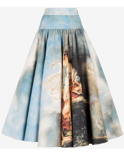 Roberto Cavalli Painting-print Skirt - Blue