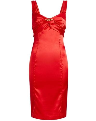 Roberto Cavalli Crystal-embellished Snake Bodycon Dress - Red