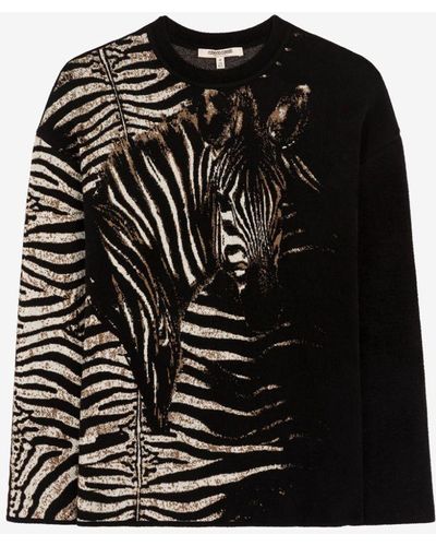 Roberto Cavalli Zebra-jacquard Sweater - Black