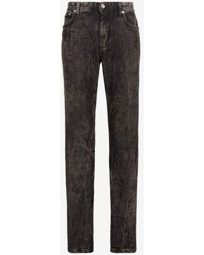 Roberto Cavalli Faded Slim-fit Jeans - Black