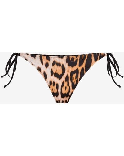 Roberto Cavalli Bikini-unterteil mit leopardenmuster - Orange