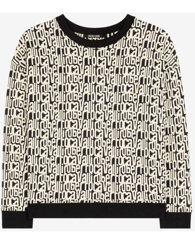 Roberto Cavalli Logo-print Cotton Sweatshirt - Black