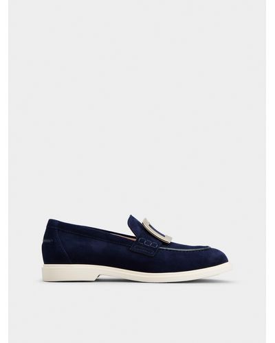 Roger Vivier Viv' Rangers Metal Buckle Loafers - Blue