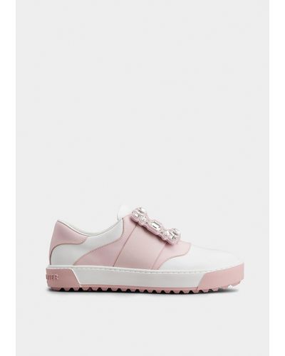 Roger Vivier Sneakers viv' golf en piel hebilla strass rosablanco 35 - shoes