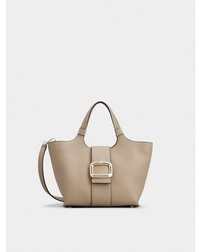 Roger Vivier Viv' Choc Mini Shopping Bag - Natural