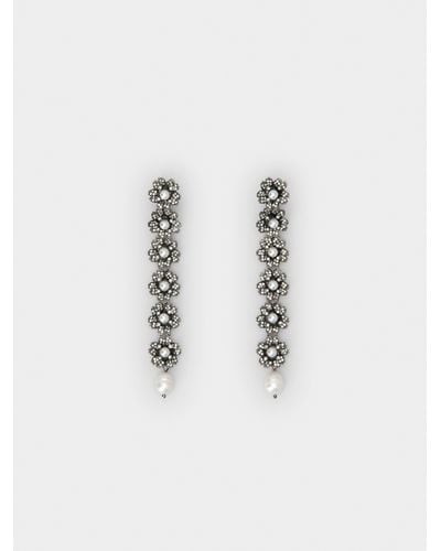 Roger Vivier Bouquet Pearl Multiflowers Earrings - Metallic