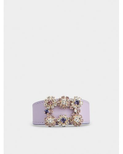 Roger Vivier Bracelet Boucle Flower Strass Colored - Rose