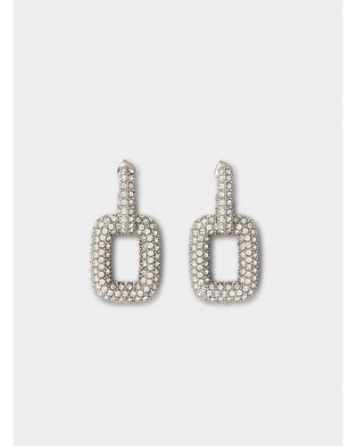 Roger Vivier Viv' Choc Strass Earrings - White