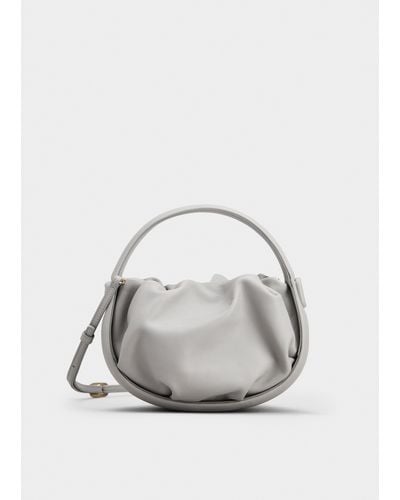 Roger Vivier Hobo Viv' Choc Mini Bag In Leather - White