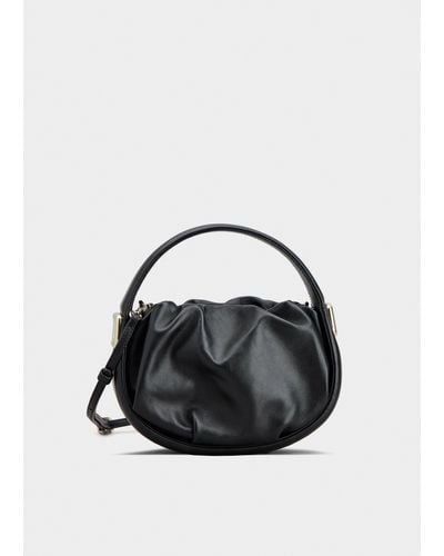 Roger Vivier Hobo Viv' Choc Mini Bag In Leather - Black