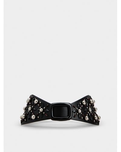 Roger Vivier Ceinture Viv' Bustier Studs Choc Boucle Laquée - Blanc