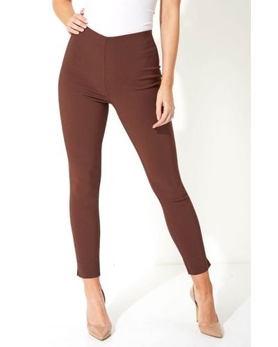 Roman Full Length Stretch Trousers - Brown
