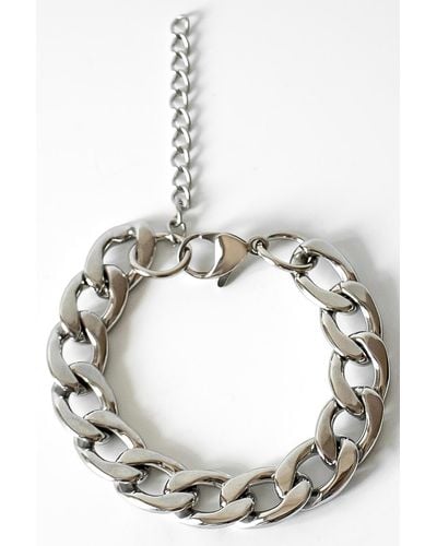Roman Curb Chain Bracelet - Metallic