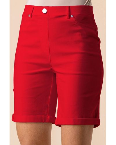 Roman Turn Up Stretch Shorts - Red